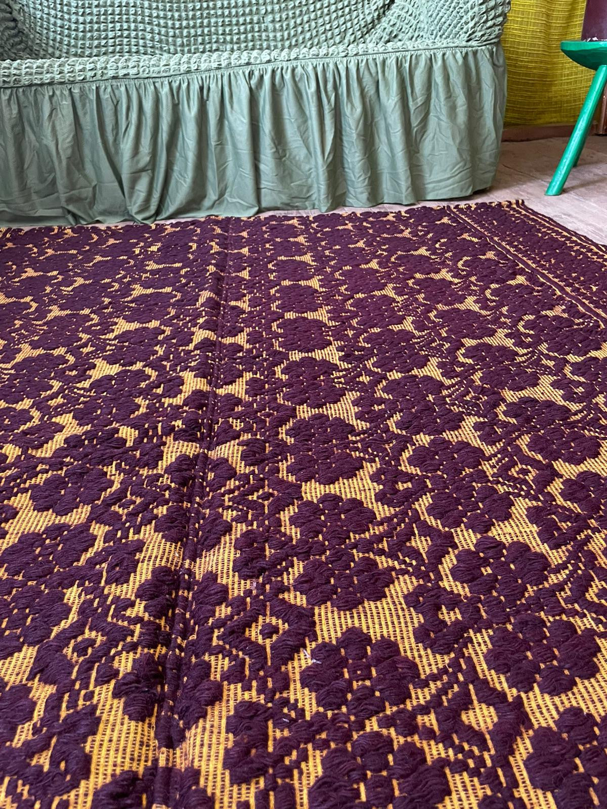 Handwoven Brown Romanian Wool Rug, 204x146 cm, view 8