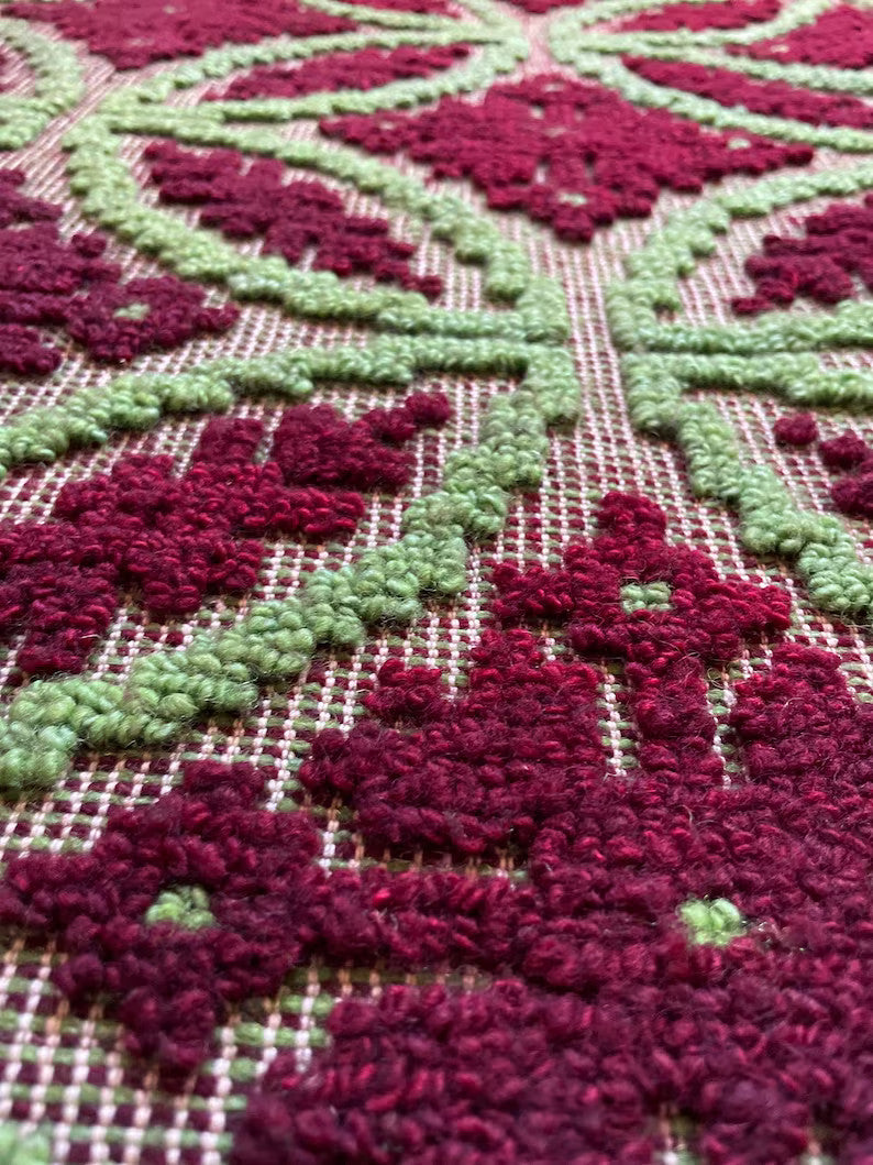 Vintage Green Geometric Romanian Wool Rug, 290x180 cm, view 7