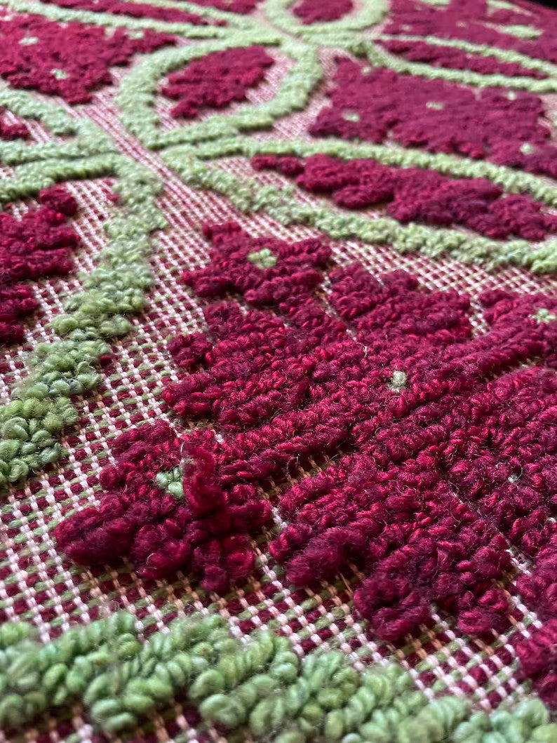 Vintage Green Geometric Romanian Wool Rug, 290x180 cm, view 8