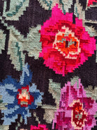 Vintage Black Floral Maramureș Wool Rug, 205x150 cm, view 9