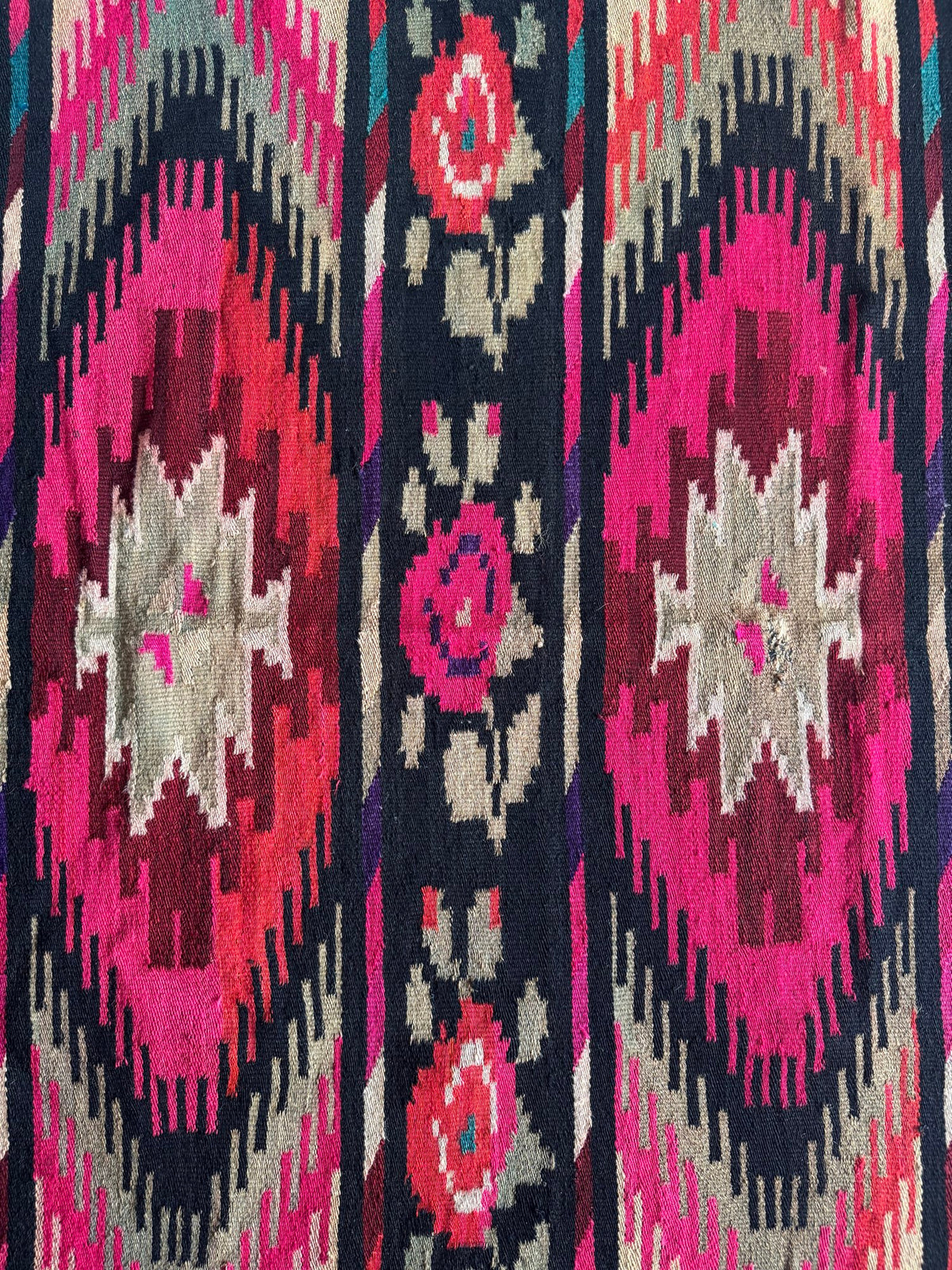 Vintage Geometric Maramureș Wool Kilim Rug, 190x130 cm, view 9